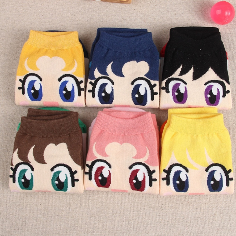Set of 6! Sailor Moon Yellow Short Ankle Socks - Picture 8 of 8